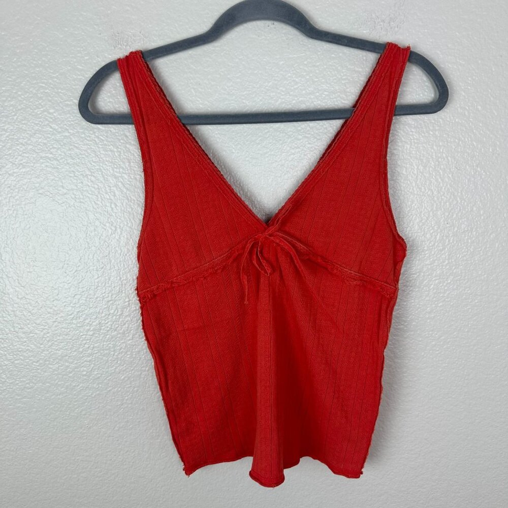 We the Free Day One Dainty Bow Lace Tank S Boho Red Feminine Cowgirl Rodeo